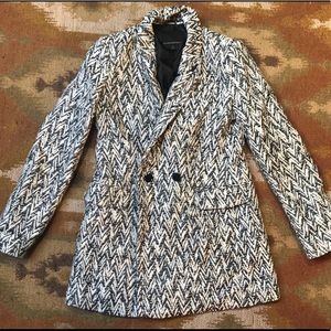 Black and white Banana Republic coat